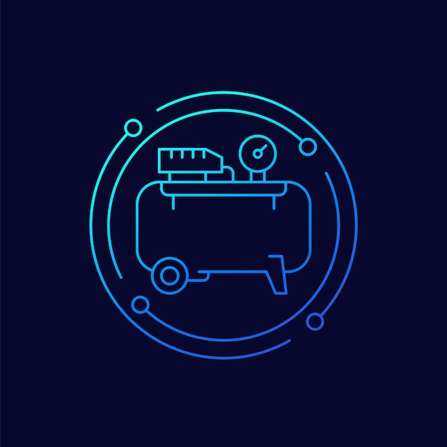 diseño lineal del icono del compresor de aire