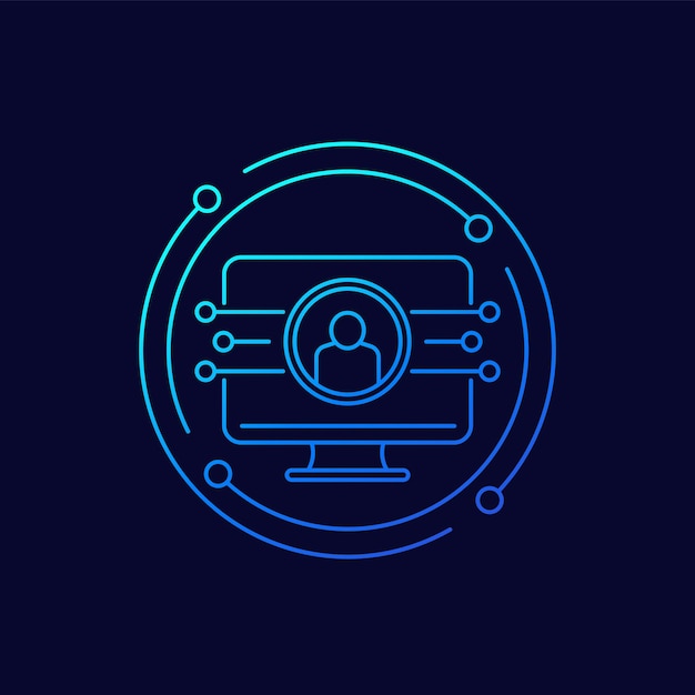 diseño lineal del icono de datos de la cuenta de usuario