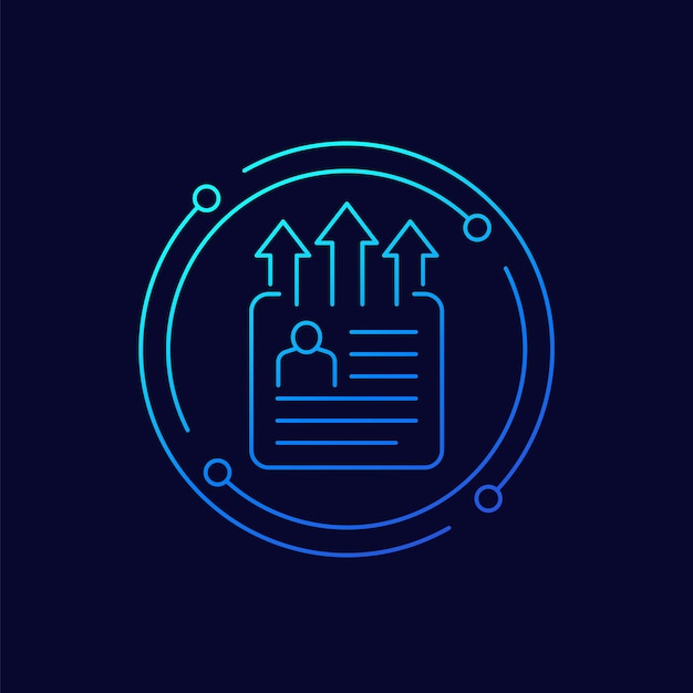 diseño lineal del icono de datos personales de exportación