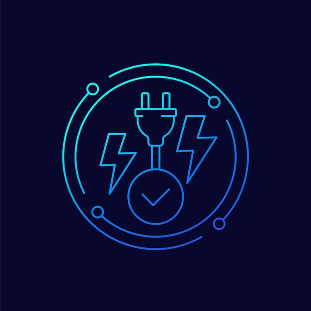 diseño lineal del icono de enchufe eléctrico