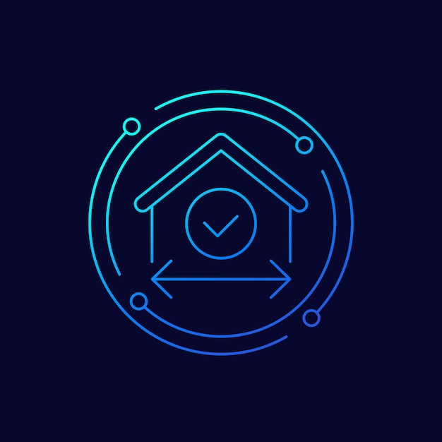 diseño lineal del icono del tamaño de la casa