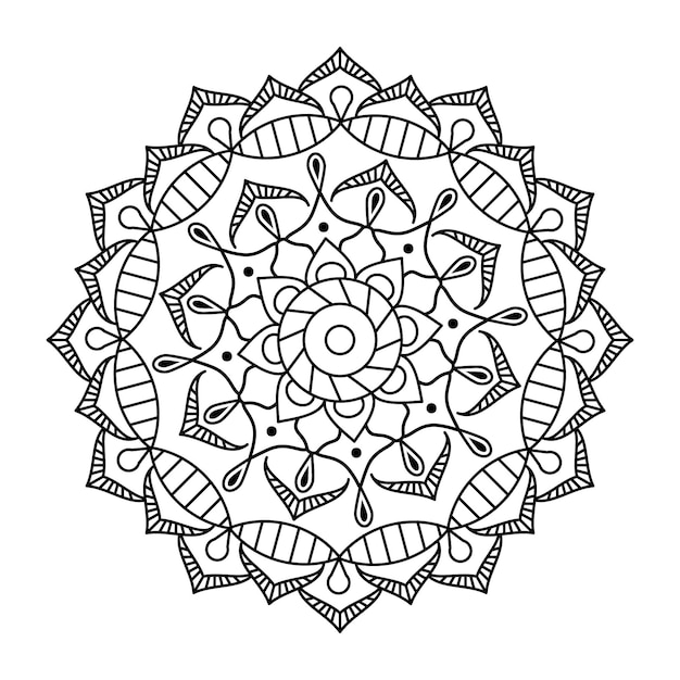 Diseño lineal de mandala de vector