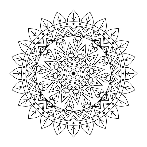 Diseño lineal de mandala de vector