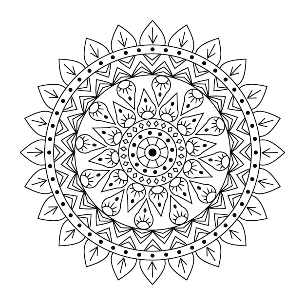 Diseño lineal de mandala de vector