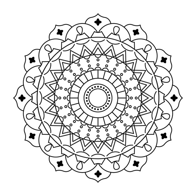 Diseño lineal de mandala de vector