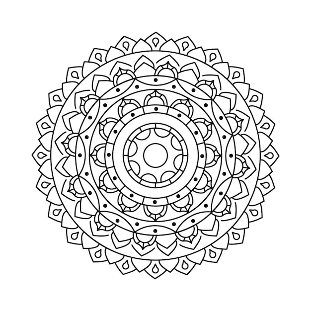 Diseño lineal de vector indio mandala