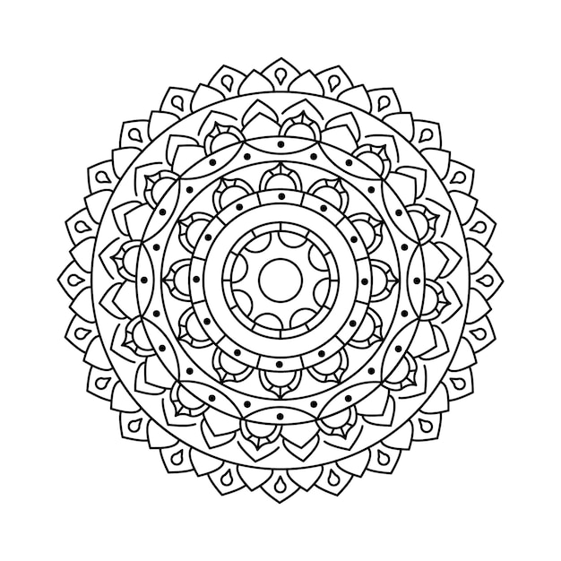 Diseño lineal de vector indio mandala