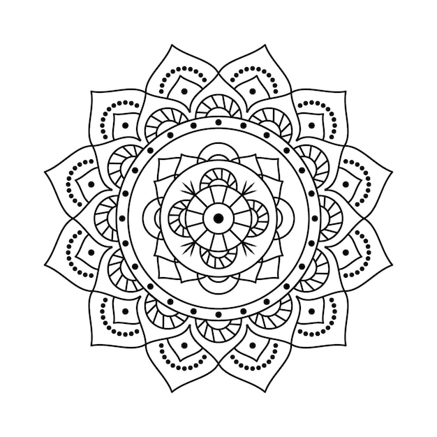 Diseño lineal de vector indio mandala