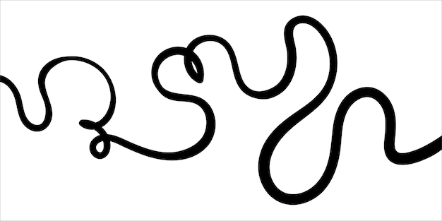 Diseño de líneas continuas negras abstractas minimalistas Ilustración vectorial