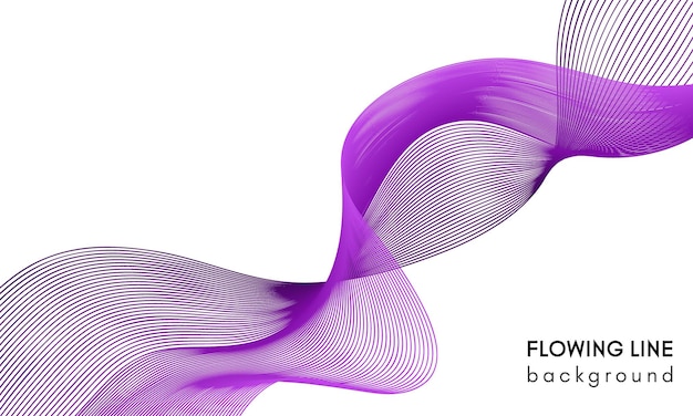Diseño de líneas fluidas púrpura. Onda suave púrpura abstracta sobre un fondo blanco. Onda de sonido dinámica.