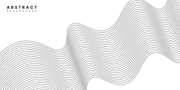 Diseño de líneas negras curvas abstractas en fondo blanco Ilustración vectorial