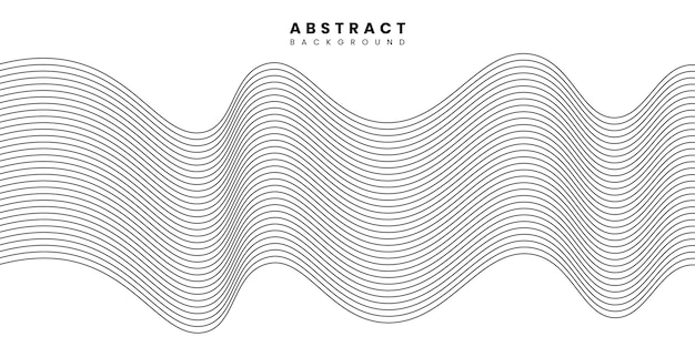 Diseño de líneas negras curvas abstractas en fondo blanco Ilustración vectorial