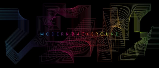 Diseño de líneas onduladas y geométricas abstractas de fondo moderno. ilustración vectorial