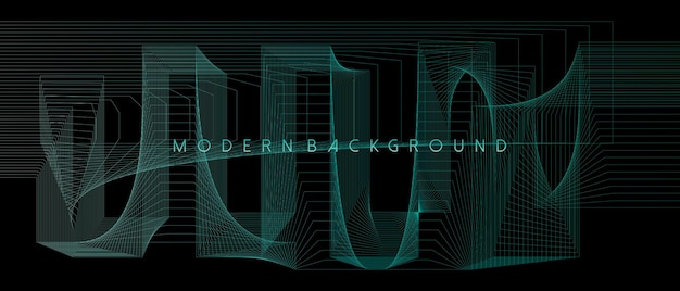 Diseño de líneas onduladas y geométricas abstractas de fondo moderno. ilustración vectorial