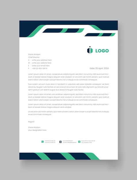 Diseño listo para imprimir de membrete corporativo