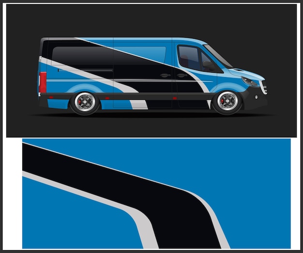 Diseño de livery de envoltura de automóviles de estilo moderno