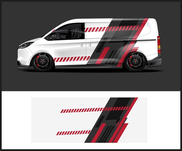Diseño de livery de envoltura de automóviles de estilo moderno