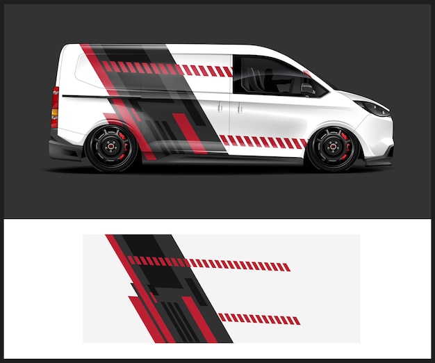 Diseño de livery de envoltura de automóviles de estilo moderno