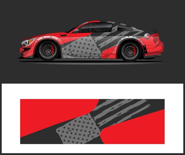 Diseño de livery de envoltura de automóviles de estilo moderno