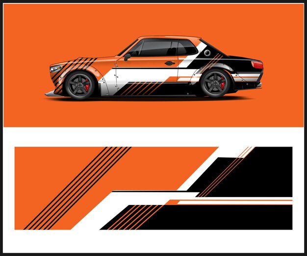 Diseño de livery de envoltura de automóviles de estilo moderno