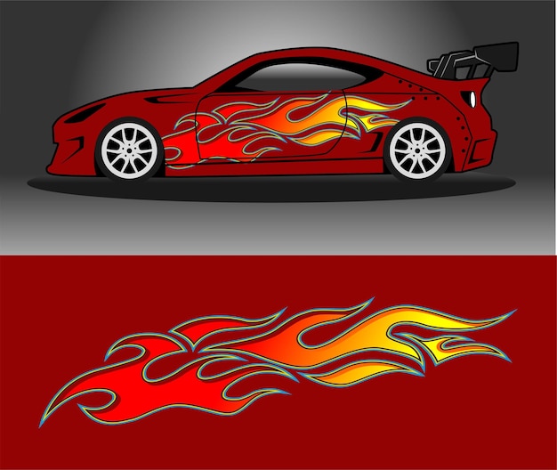 diseño de llama de carreras abstracto aislado en fondo blanco velocidad de coche deportivo