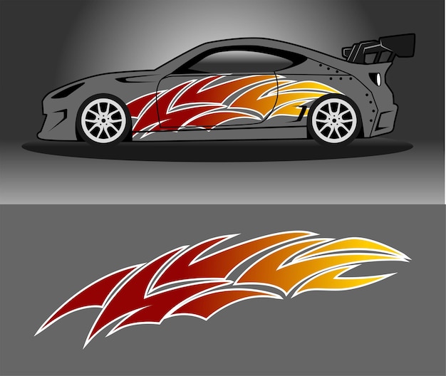 diseño de llama de carreras abstracto aislado en fondo blanco velocidad de coche deportivo