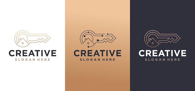 diseño de llave de logotipo casa llave edificio de apartamentos para la protección del hogar