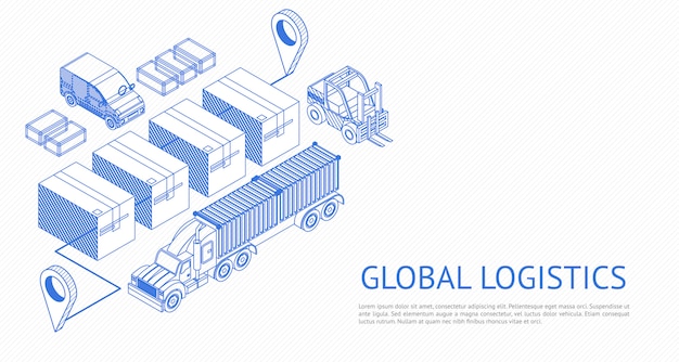 Vector diseño logístico global