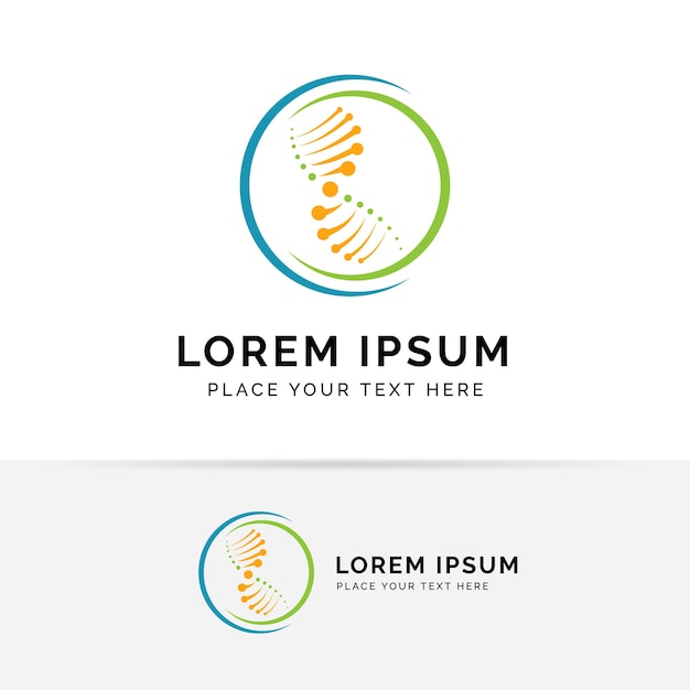 Diseño de logo de adn. Concepto de ilustración de vector de ADN genético para logotipo, signo, diseño de símbolo
