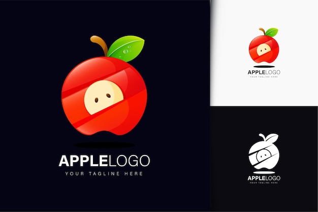 Diseño de logo de apple con degradado.