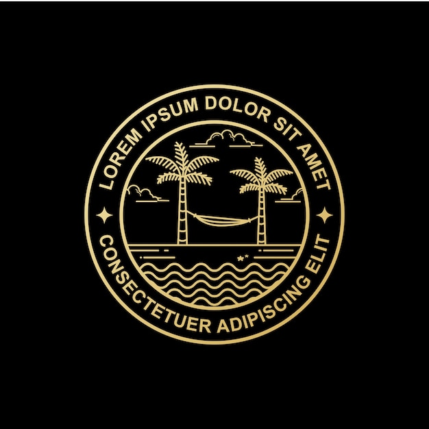 Diseño de logo de beach line art