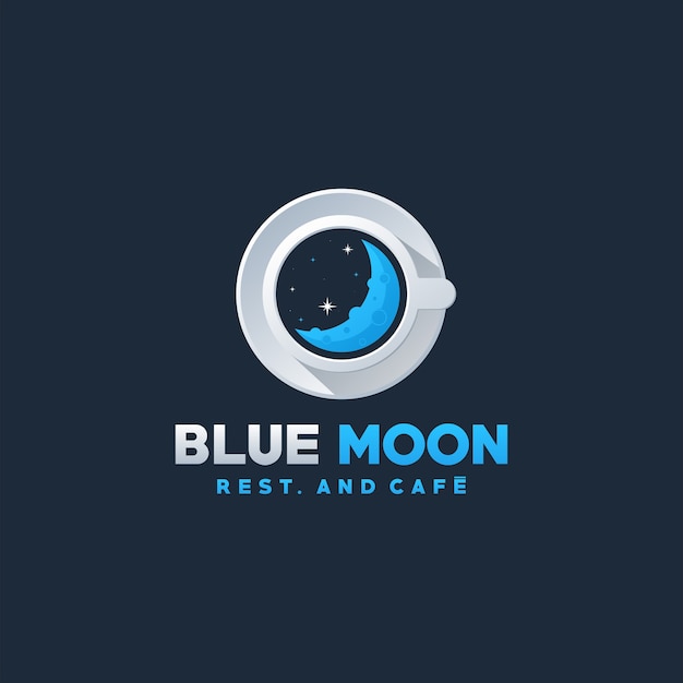 Diseño de logo de blue moon cafe