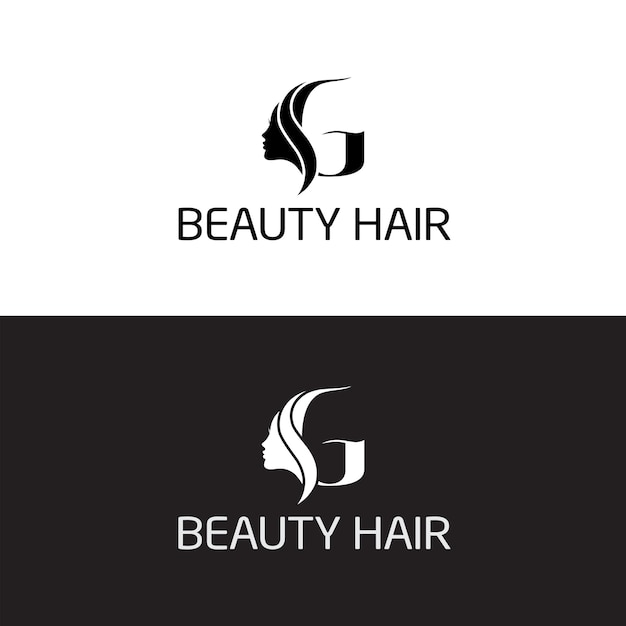 Vector diseño de logo de cabello de belleza