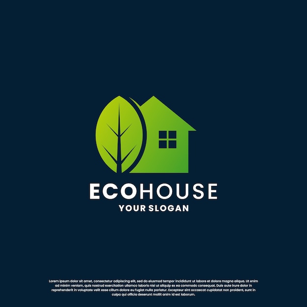 Diseño del logo de la casa ecológica. logotipo moderno de la casa verde para su negocio