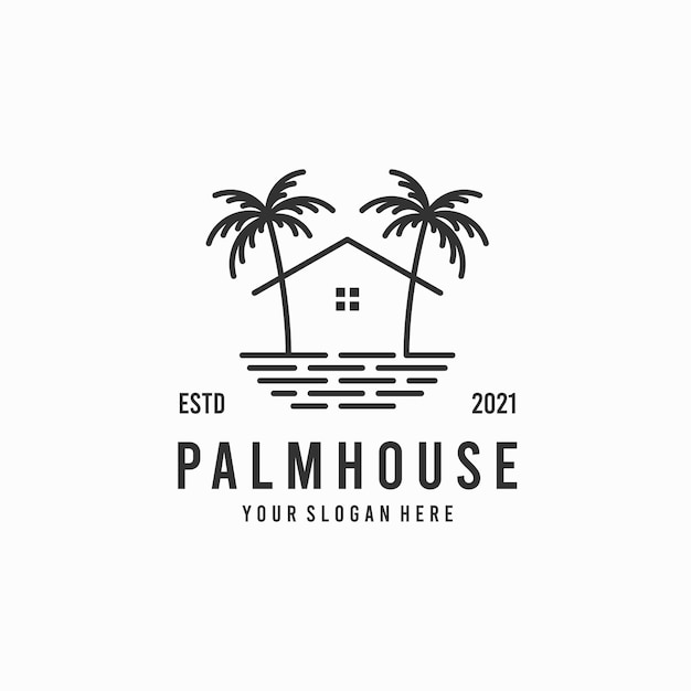 diseño de logo de casa de palmeras