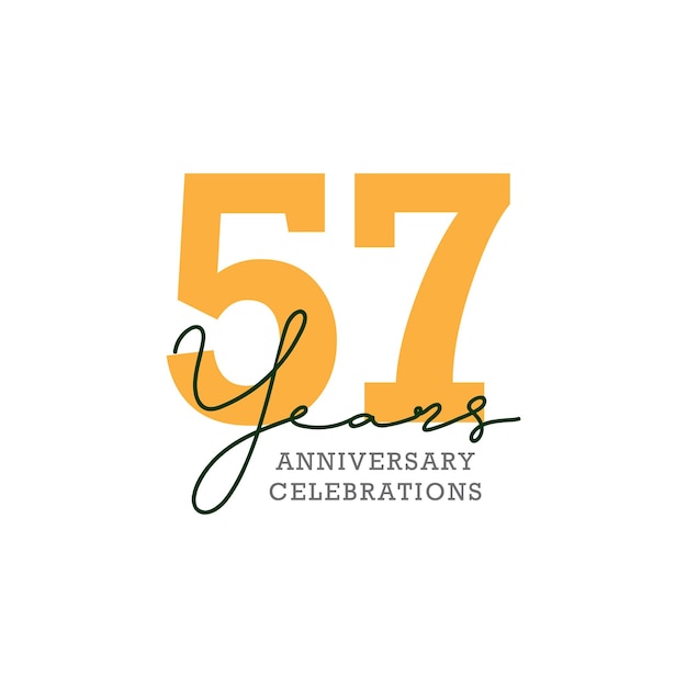 Diseño del logo de la celebración del 57 aniversario. eps10 vectoriales