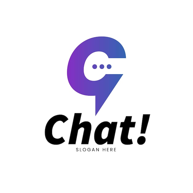 Diseño de logo de chat en adobe illustrator