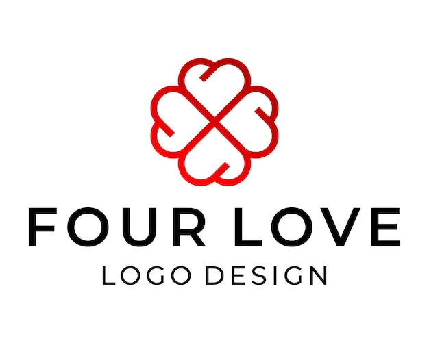 Diseño de logo de cuatro amores.