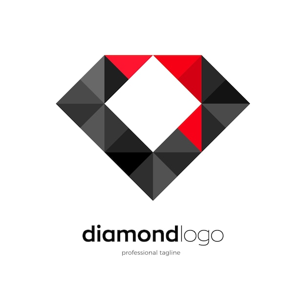 Diseño de logo de diamante en la espalda