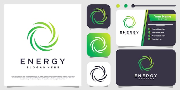 Diseño de logo de energía con elemento creativo vector premium