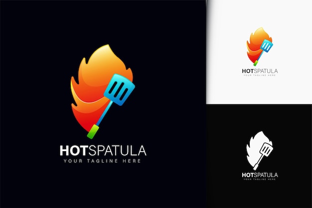 Diseño de logo de espátula caliente con degradado.