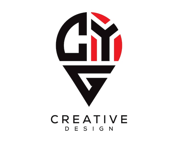 Diseño de logo con forma de letra CYG