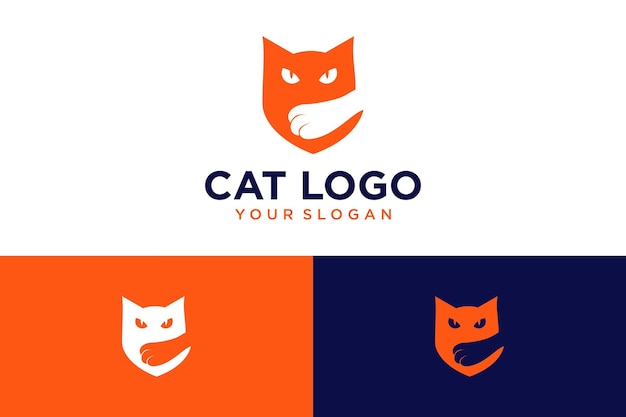 diseño de logo de gato con patas o patas