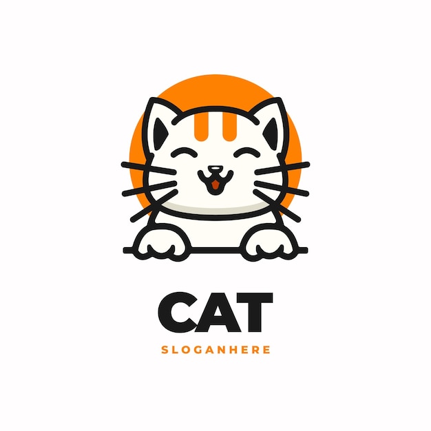 Diseño de logo de gato