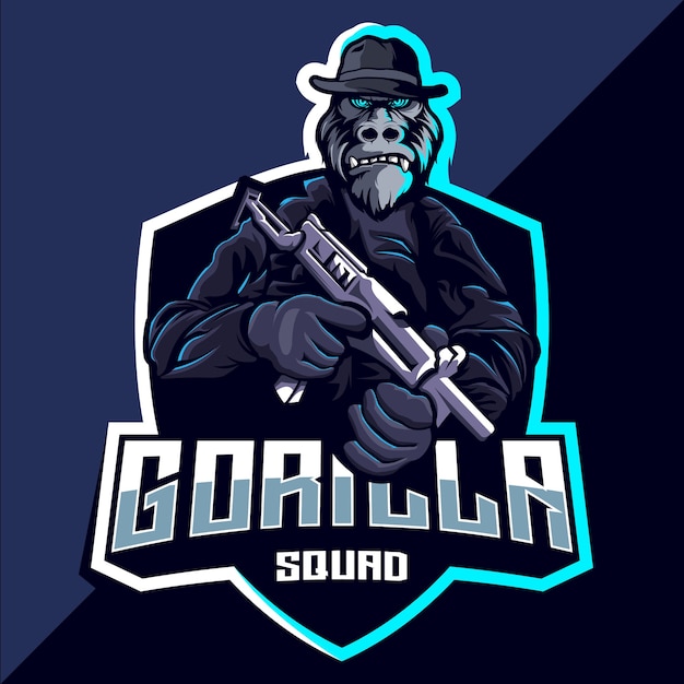 Diseño de logo de gorilla squad esport