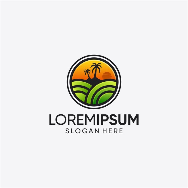 Diseño de logo de granja y playa.