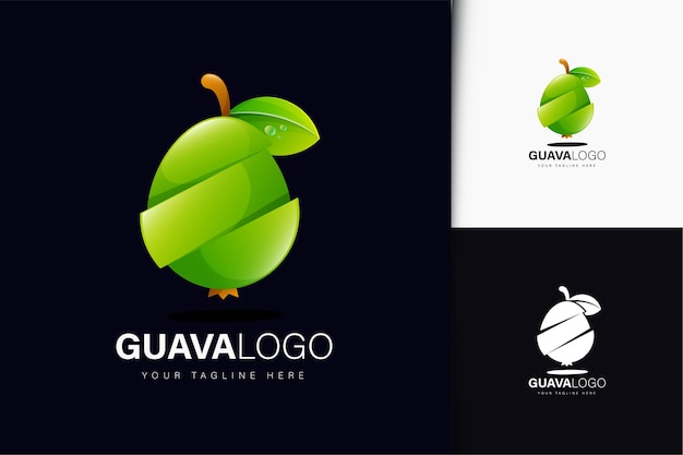 Diseño de logo de guayaba con degradado.