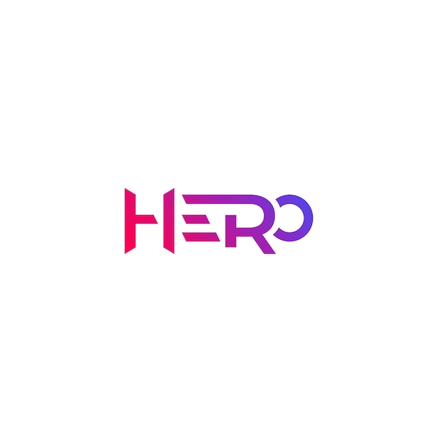 Diseño de logo de héroe en blanco