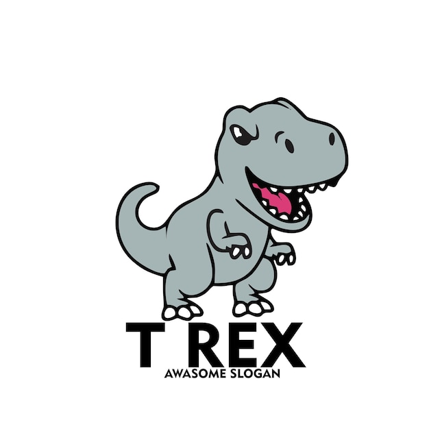 Diseño logo icono personaje mascota t rex