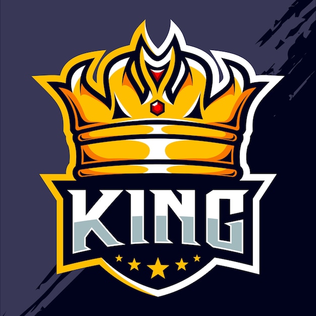 Vector diseño de logo de king crown esport